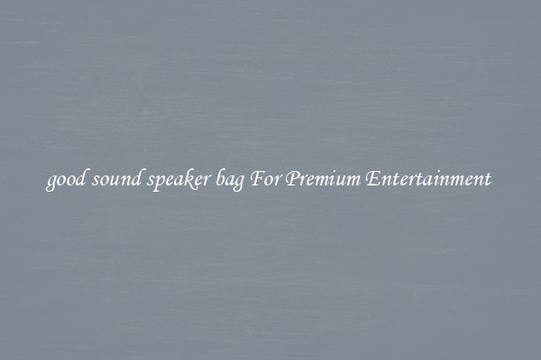 good sound speaker bag For Premium Entertainment 