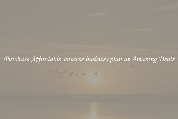 Purchase Affordable services business plan at Amazing Deals