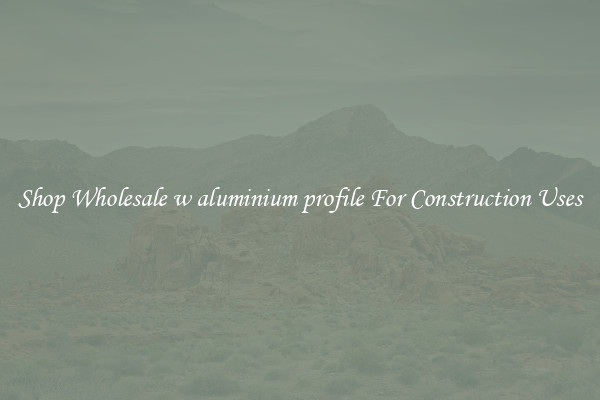 Shop Wholesale w aluminium profile For Construction Uses