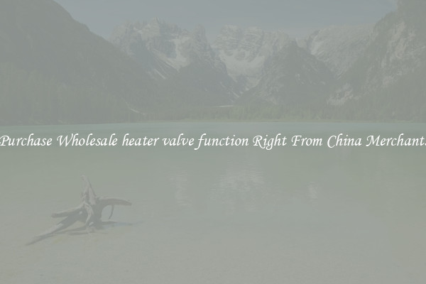 Purchase Wholesale heater valve function Right From China Merchants